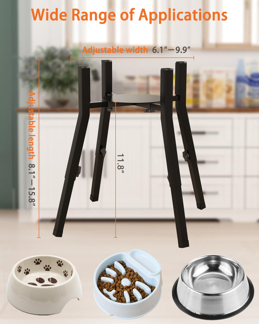 Piskyet Raised Dog Bowl Stand for Large Dogs Adjustable Elevated Dog Bowl