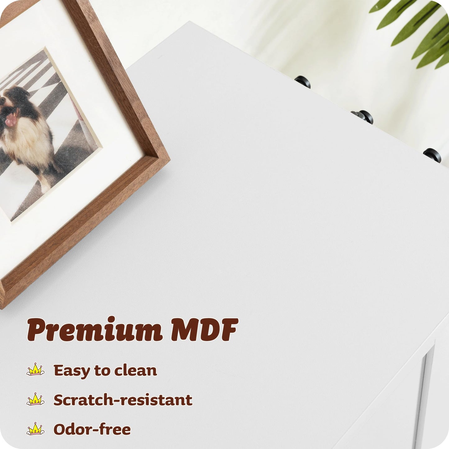 ALINE FURNITURE Dog Feeding Station With Storage Cabinet, Hidden Pet Feeder, Food Cabinet