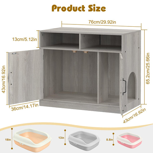 Cat Litter Box Enclosure Furniture Ultra-Large Wooden Hidden Litter Box