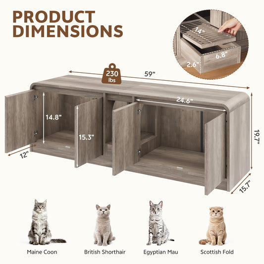 Homiflex Cat Litter Box Enclosure with Litter Collector