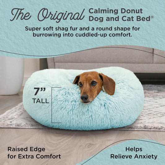 Best Friends by Sheri The Original Calming Donut Cat and Dog Bed in Shag Fur
