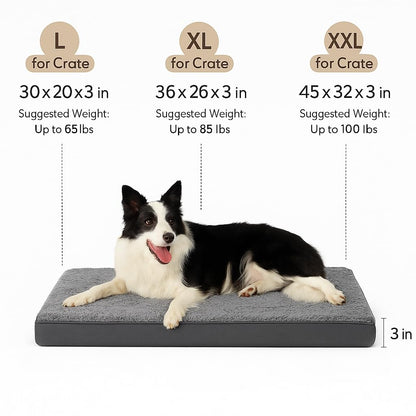 RichePet Dog Bed with Waterproof Inner Liner, Removable Cover, Egg Crate Foam Dog Beds, Easy to Clean.
