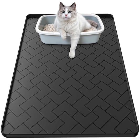 Silicone Cat Litter Mat for litter box,Ultra-Thick Easy to Clean Litter Box Mat, Waterproof, Urine-Proof, Non-Slip Kitty Litter Mats for Floor, Keeping the Floor Clean and Tidy