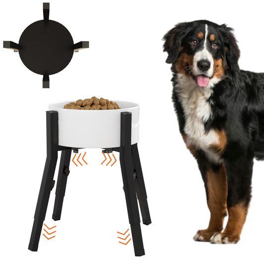 Piskyet Raised Dog Bowl Stand for Large Dogs Adjustable Elevated Dog Bowl