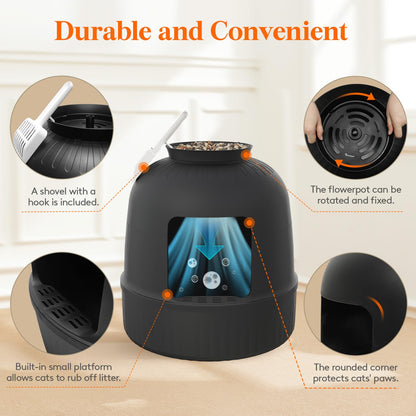 Lifewit Litter Box Cat with Faux Plant & Scoop, Hidden Enclosure Litter Tray