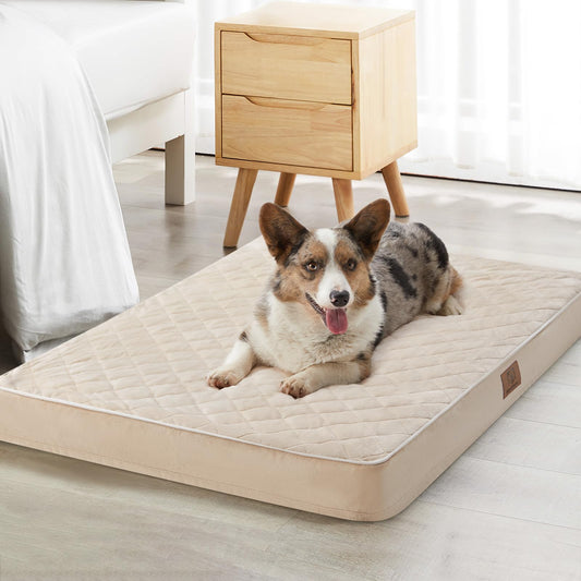WNPETHOME Orthopedic Dog Bed for Crate, Extra Large Waterproof Dog Bed with Removable Washable Cover & Anti-Slip Bottom, Egg Crate Foam Pet Mat