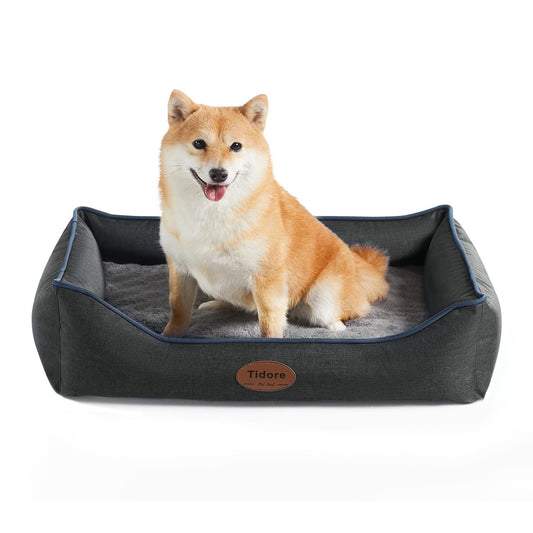 Tidore Orthopedic Dog Beds for Medium Dogs, Durable Egg Crate Foam Sofa Dog Bed wit Washable Removable Cover,Waterproof Lining,Pet Bed for Large Dogs