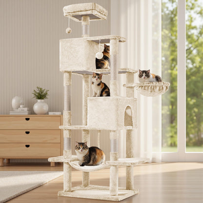 Sweetcrispy Cat Tree Tower – Multi-Level with Sisal Scratching Post