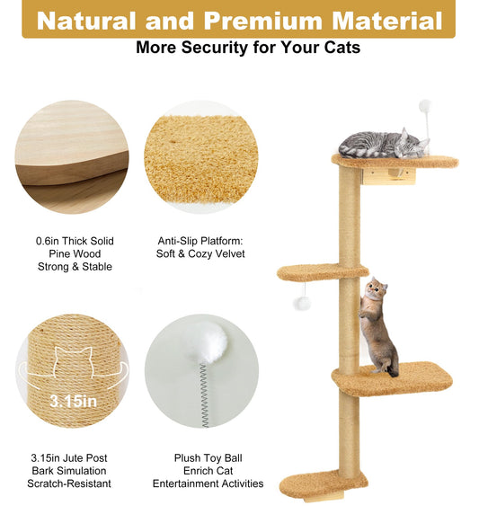 Tall cat Tree Wall Mounted