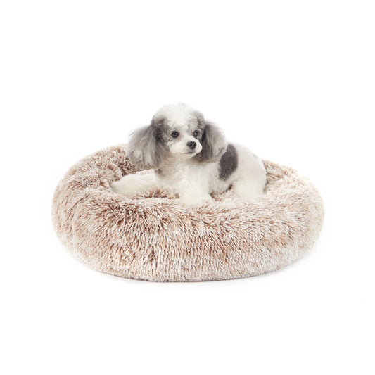 Bedfolks Calming Donut Dog Bed Cat Bed| Anti Anxiety Round Fluffy Plush Dog Bed for Small Medium Large Extra Large Dogs, Machine Washable Cuddler Pet Bed (23''/30''/36''/45'')
