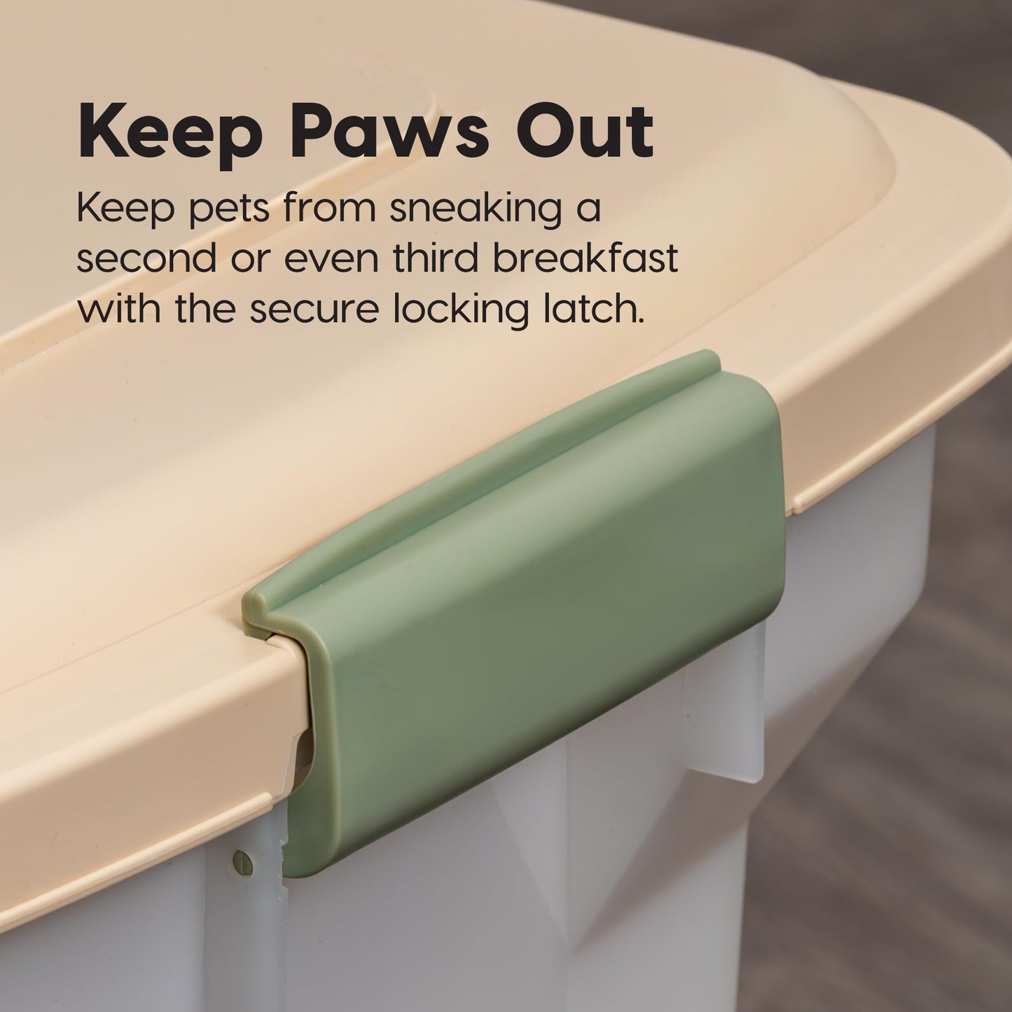 IRIS USA WeatherPro Airtight Pet Food Storage Container with Attachable Casters, For Dog Cat Bird and Other Pet Food Storage Bin