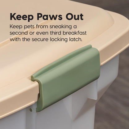 IRIS USA WeatherPro Airtight Pet Food Storage Container with Attachable Casters, For Dog Cat Bird and Other Pet Food Storage Bin