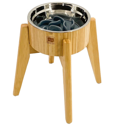 Raised Bamboo Dog Bowl - Set