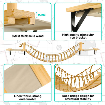 Calmbee Cat Trees Cat Wall Shelves Cat Bridge Set