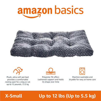 Amazon Basics Machine Washable Plush Dog Pet Bed Pad