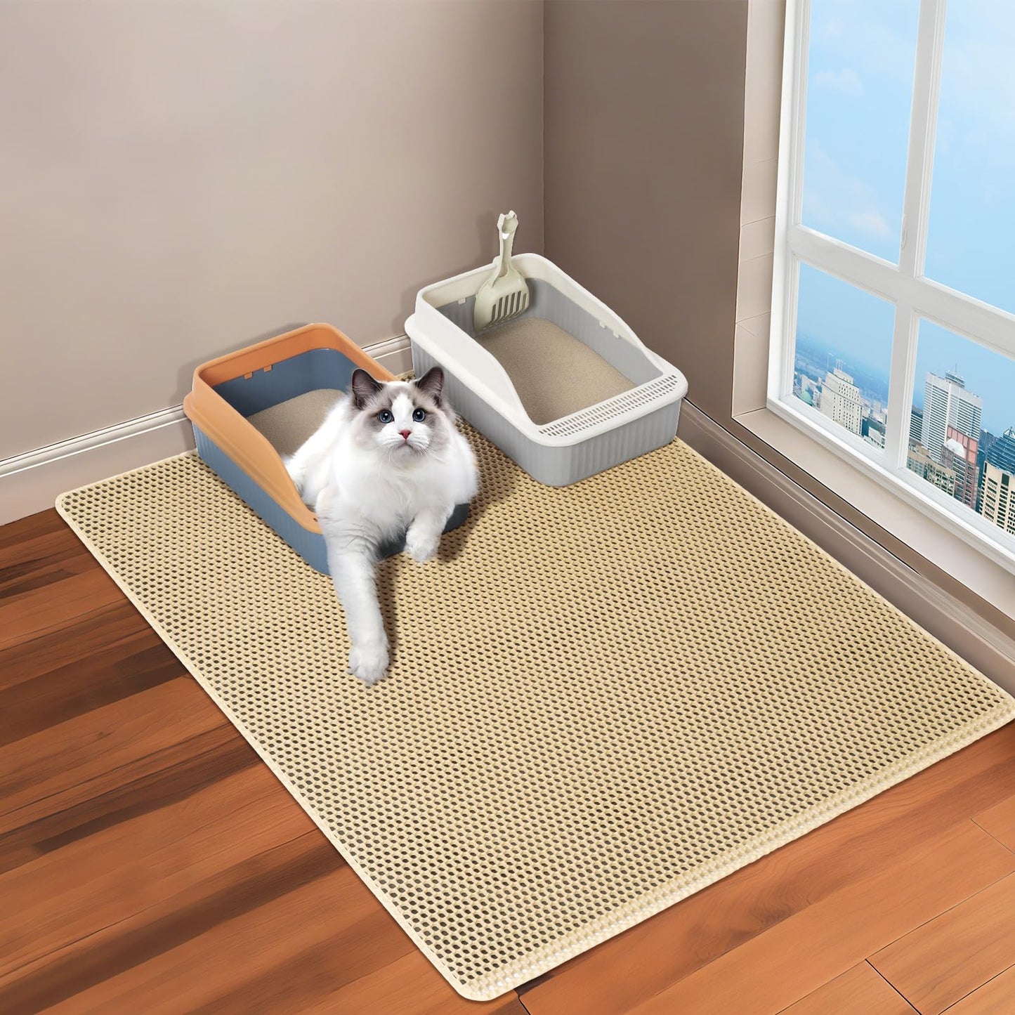 GRELY Cat Litter Mat Litter Trapping Mat