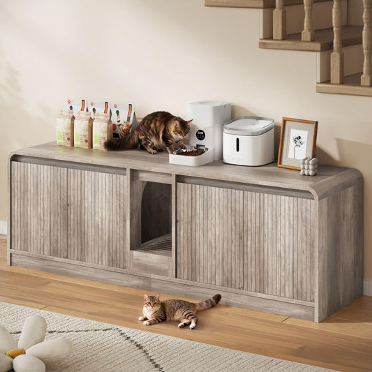 Homiflex Cat Litter Box Enclosure with Litter Collector