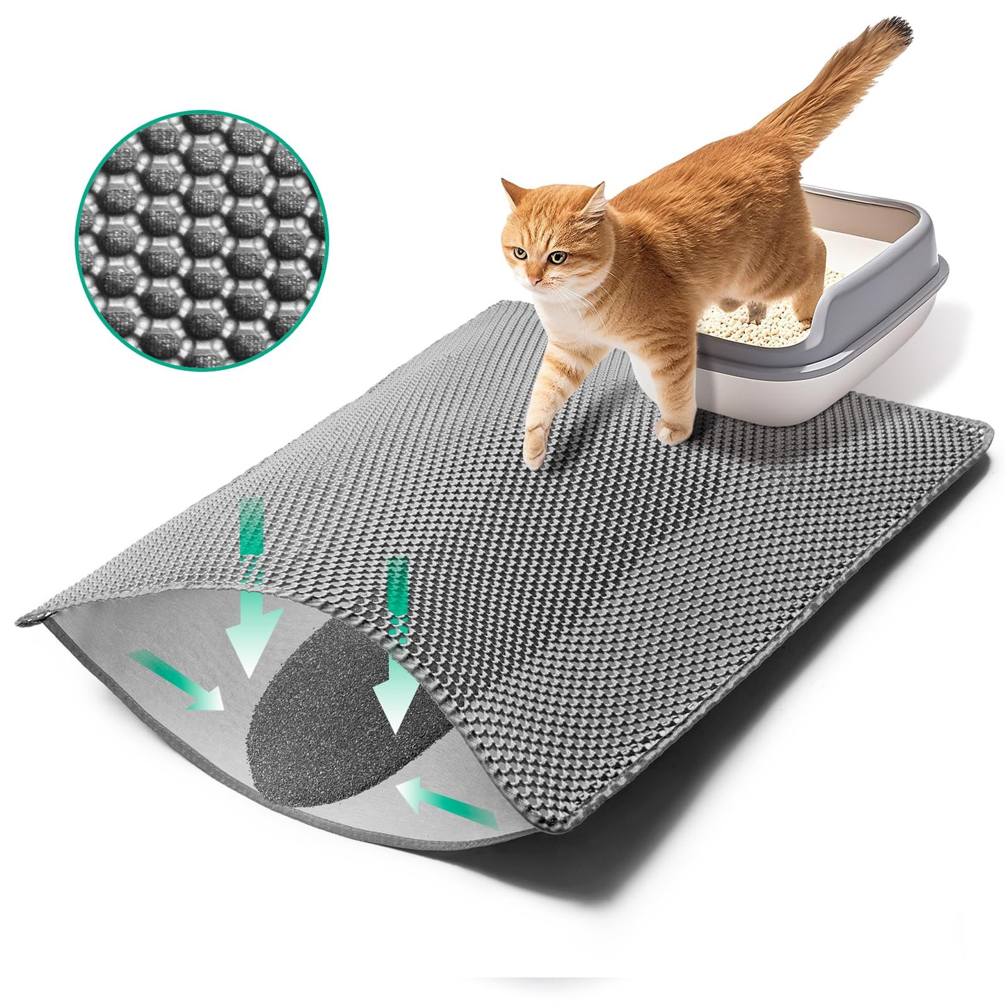 GRELY Cat Litter Mat Litter Trapping Mat
