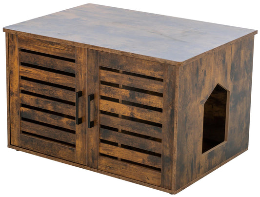 Trixie XL Furniture Litter Box Enclosure (White), Hidden Litter Box for Cats with Openings on Either Ends & Large Ventilations Slots, Double Doors for Easy Cleaning, Removable Divider