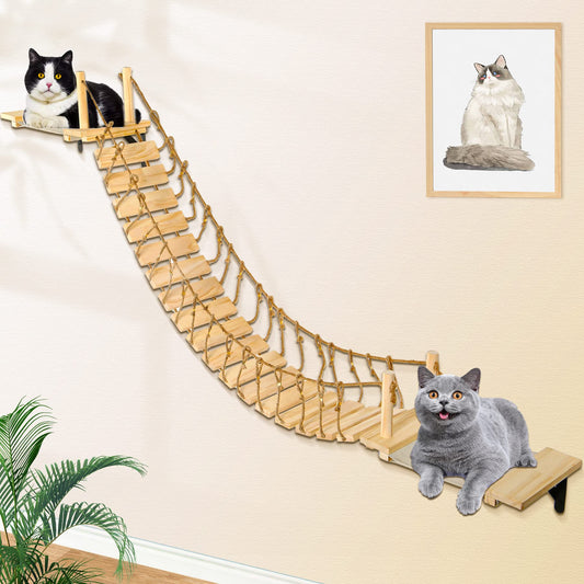 Calmbee Cat Trees Cat Wall Shelves Cat Bridge Set