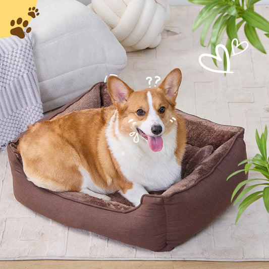 Makigued Medium Orthopedic Dog Bed with Memory Foam Waterproof Liner Dog Sofa Couch with Removable Washable Cover